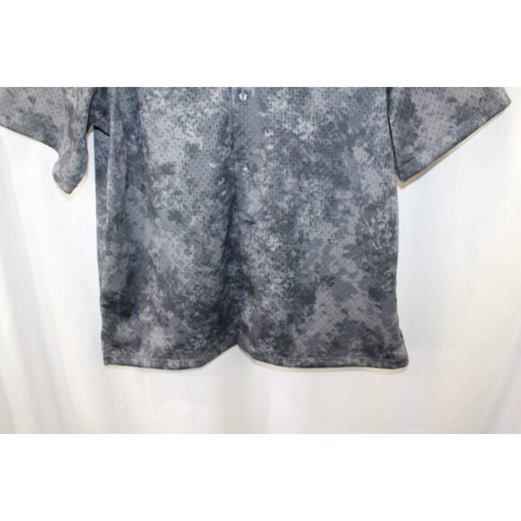 NWT DSG Mens Grey Blurred Floral Short Sleeve Mesh Button Up Shirt L - Picture 4 of 6